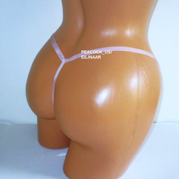 Victoria Secret Very Sexy V-String Thong Panty Pink Blush Smooth Gold Logo Sz L - Picture 3 of 4